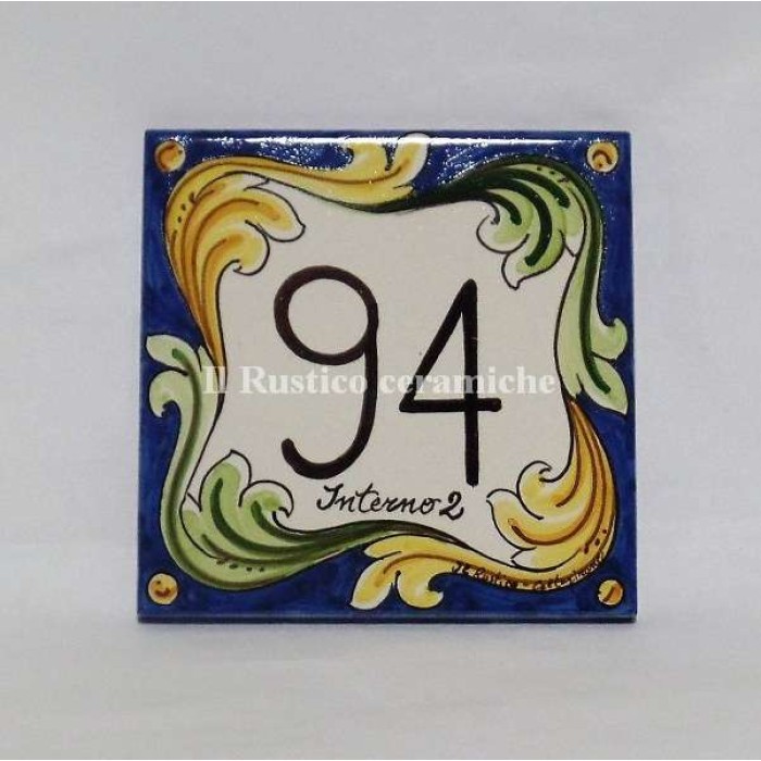 Numero civico in Ceramica di Caltagirone L15